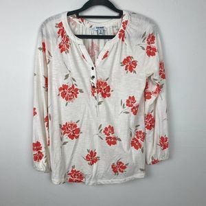 Old Navy size XS color cream with orange flowers